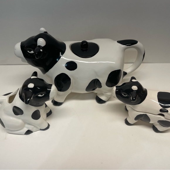 VTG. CARDIA MILK COW TEA/COFFEE SUGAR, CREAMER SET - Picture 2 of 16